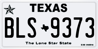 TX license plate BLS9373