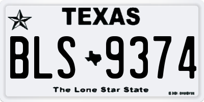 TX license plate BLS9374