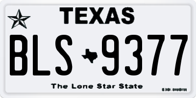 TX license plate BLS9377