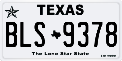 TX license plate BLS9378