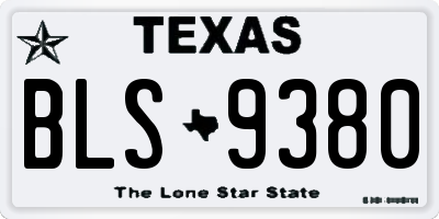 TX license plate BLS9380