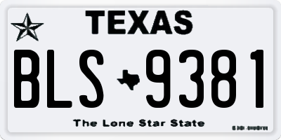 TX license plate BLS9381