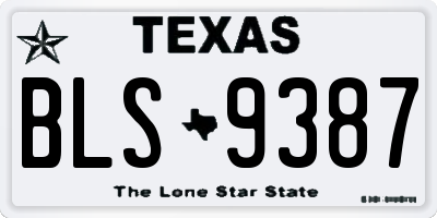 TX license plate BLS9387