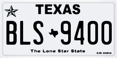 TX license plate BLS9400