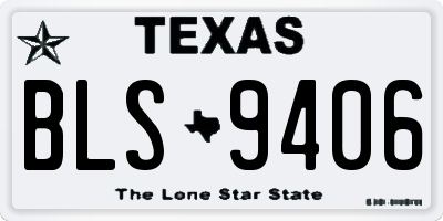 TX license plate BLS9406