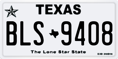 TX license plate BLS9408