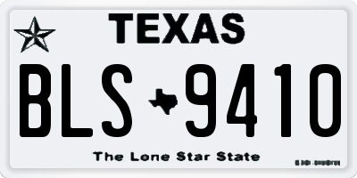 TX license plate BLS9410