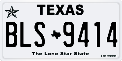 TX license plate BLS9414