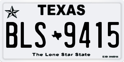 TX license plate BLS9415