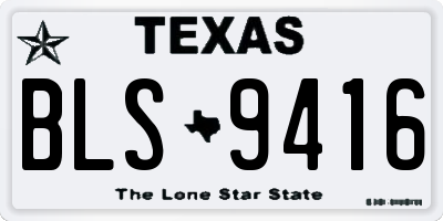 TX license plate BLS9416