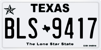 TX license plate BLS9417
