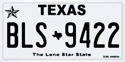 TX license plate BLS9422