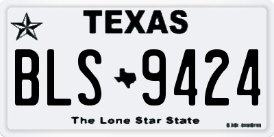 TX license plate BLS9424