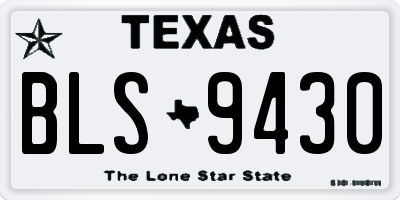 TX license plate BLS9430