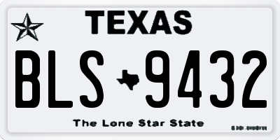 TX license plate BLS9432