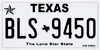 TX license plate BLS9450