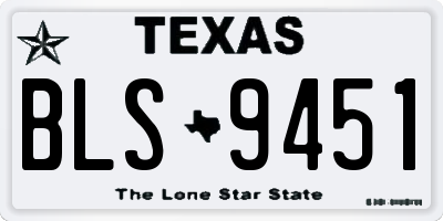 TX license plate BLS9451
