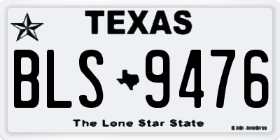 TX license plate BLS9476