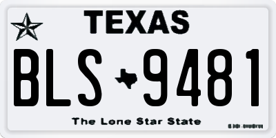 TX license plate BLS9481
