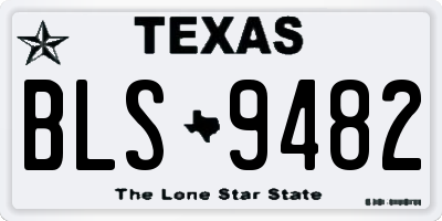 TX license plate BLS9482
