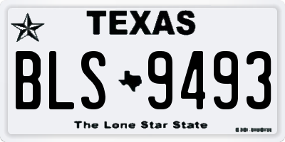 TX license plate BLS9493