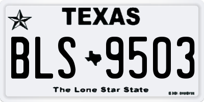 TX license plate BLS9503