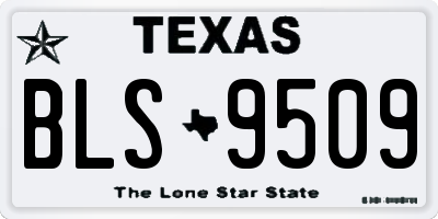 TX license plate BLS9509