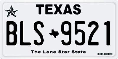 TX license plate BLS9521