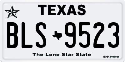TX license plate BLS9523