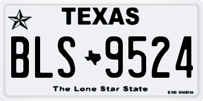 TX license plate BLS9524