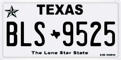 TX license plate BLS9525