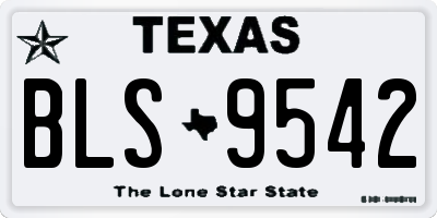 TX license plate BLS9542