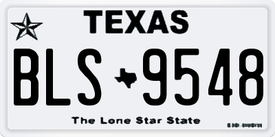 TX license plate BLS9548