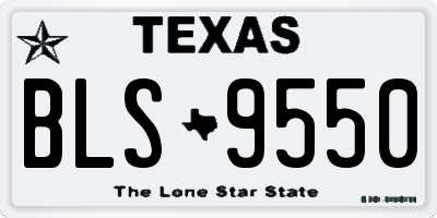 TX license plate BLS9550