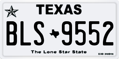 TX license plate BLS9552