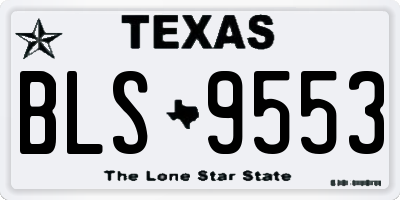 TX license plate BLS9553