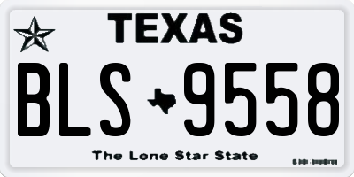 TX license plate BLS9558