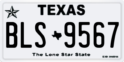 TX license plate BLS9567