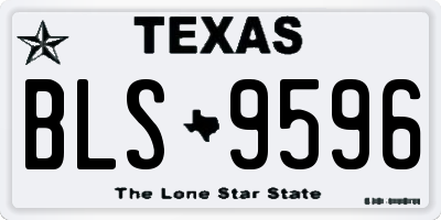 TX license plate BLS9596