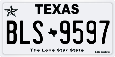 TX license plate BLS9597