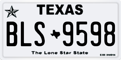 TX license plate BLS9598