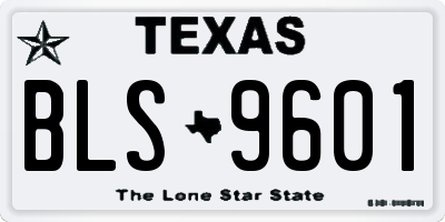 TX license plate BLS9601