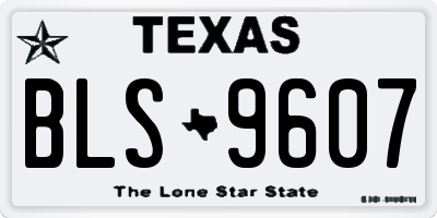 TX license plate BLS9607