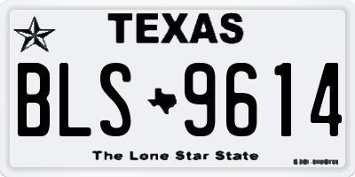 TX license plate BLS9614