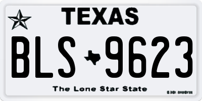 TX license plate BLS9623