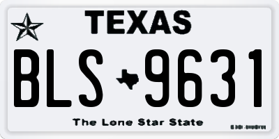 TX license plate BLS9631