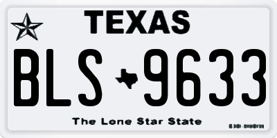 TX license plate BLS9633