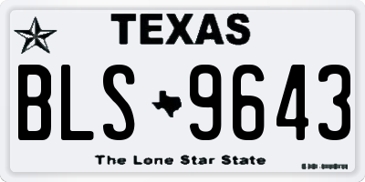 TX license plate BLS9643
