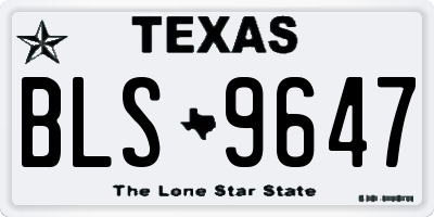 TX license plate BLS9647