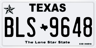 TX license plate BLS9648